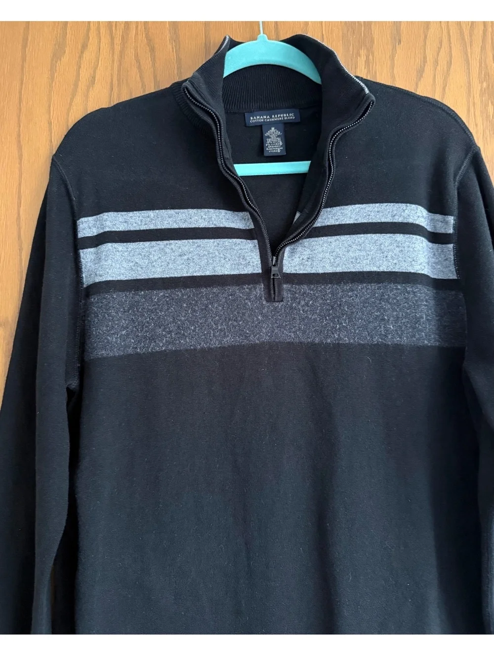 Banana Republic Men’s Cotton Cashmere Blend Quarter-Zip Sweater – Size M